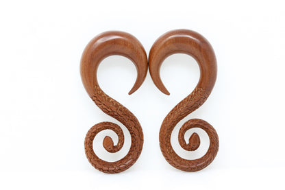 Serpent Ear Stretching Wood Hangers (Pair) - A043