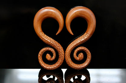 Serpent Ear Stretching Wood Hangers (Pair) - A043