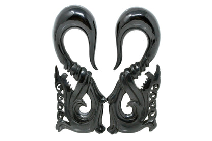 Black Horn Stretching Earrings (Pair) - B031