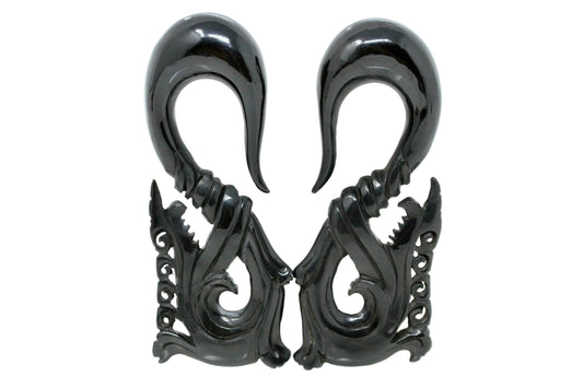 Black Horn Stretching Earrings (Pair) - B031