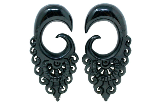 Horn Stretched Plug Earrings (Pair) - B035