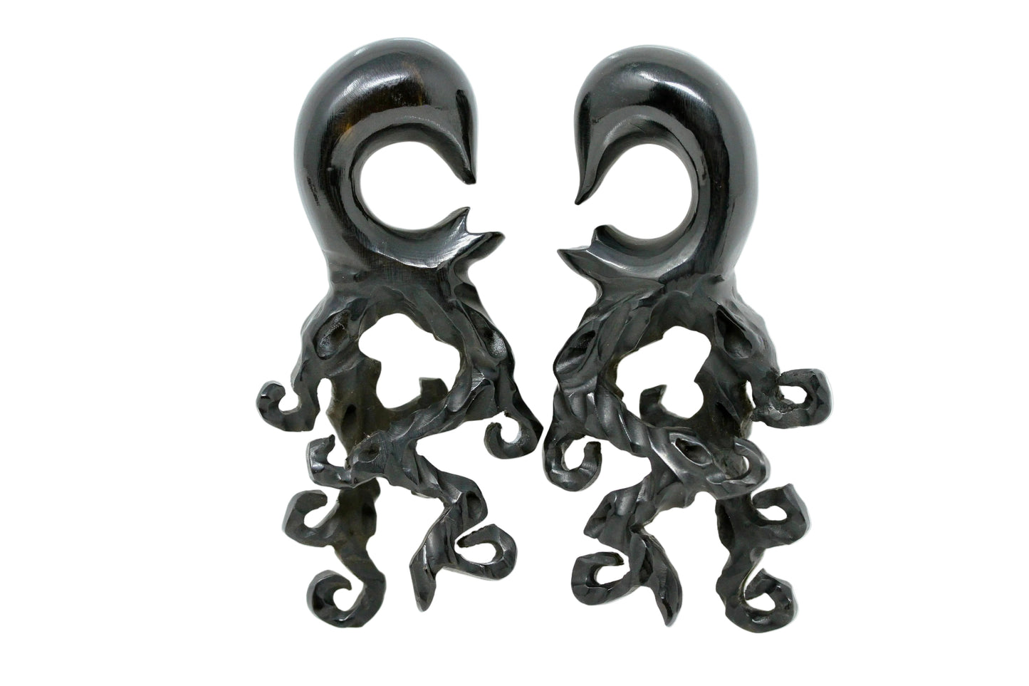 Underworld Horn Hangers - Hand Carved (Pair) - B052