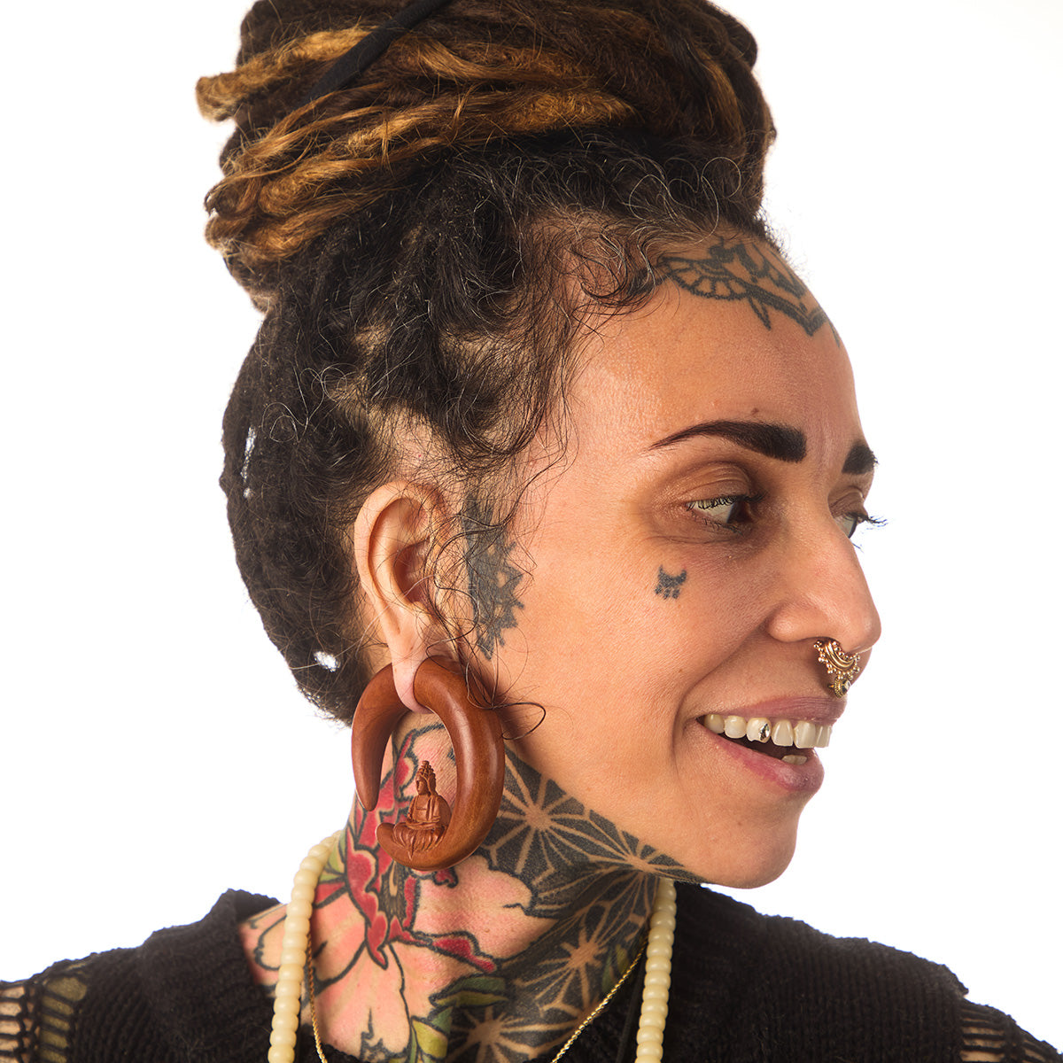 Wood Buddha Stretch Earring Hanger (Pair) - A020