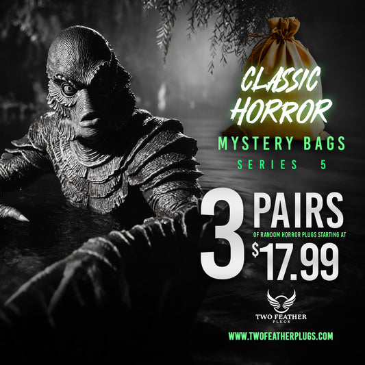 Classic Horror Mystery Bag SERIES 5 - 3 Pairs of Random Plugs - Limit Quantity of 2- PBGBCH5