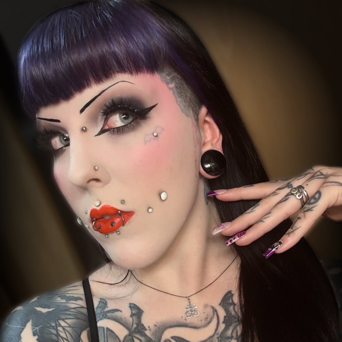 Black Hole Glass Single Flare Plugs for stretched ears (Pair) - G074