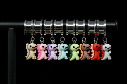 Mystery T-Rex Stainless Steel Danglers - Screw on Tunnel (Pair) - TF0158