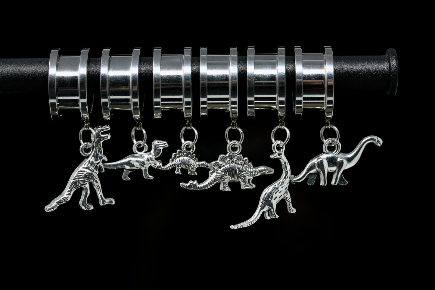 Mystery Dino Stainless Steel Danglers - Screw on Tunnel (Pair) - TF0159