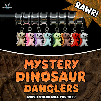Mystery T-Rex Stainless Steel Danglers - Screw on Tunnel (Pair) - TF0158