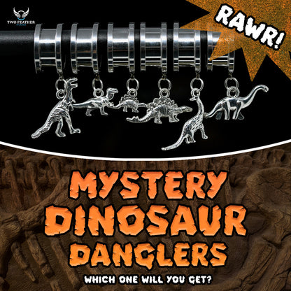 Mystery Dino Stainless Steel Danglers - Screw on Tunnel (Pair) - TF0159