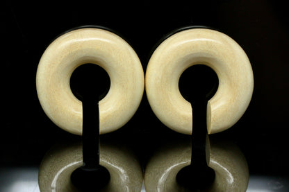 Wood Carved Ear Hoops (Pair) - E006