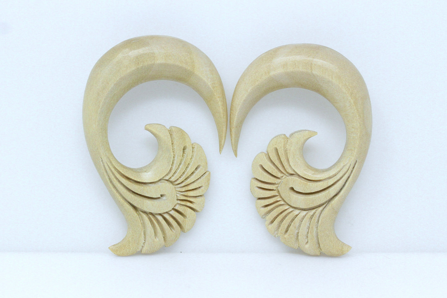 Carved Wood Hangers (Pair) - E011