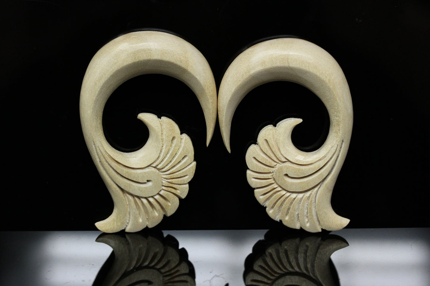 Carved Wood Hangers (Pair) - E011
