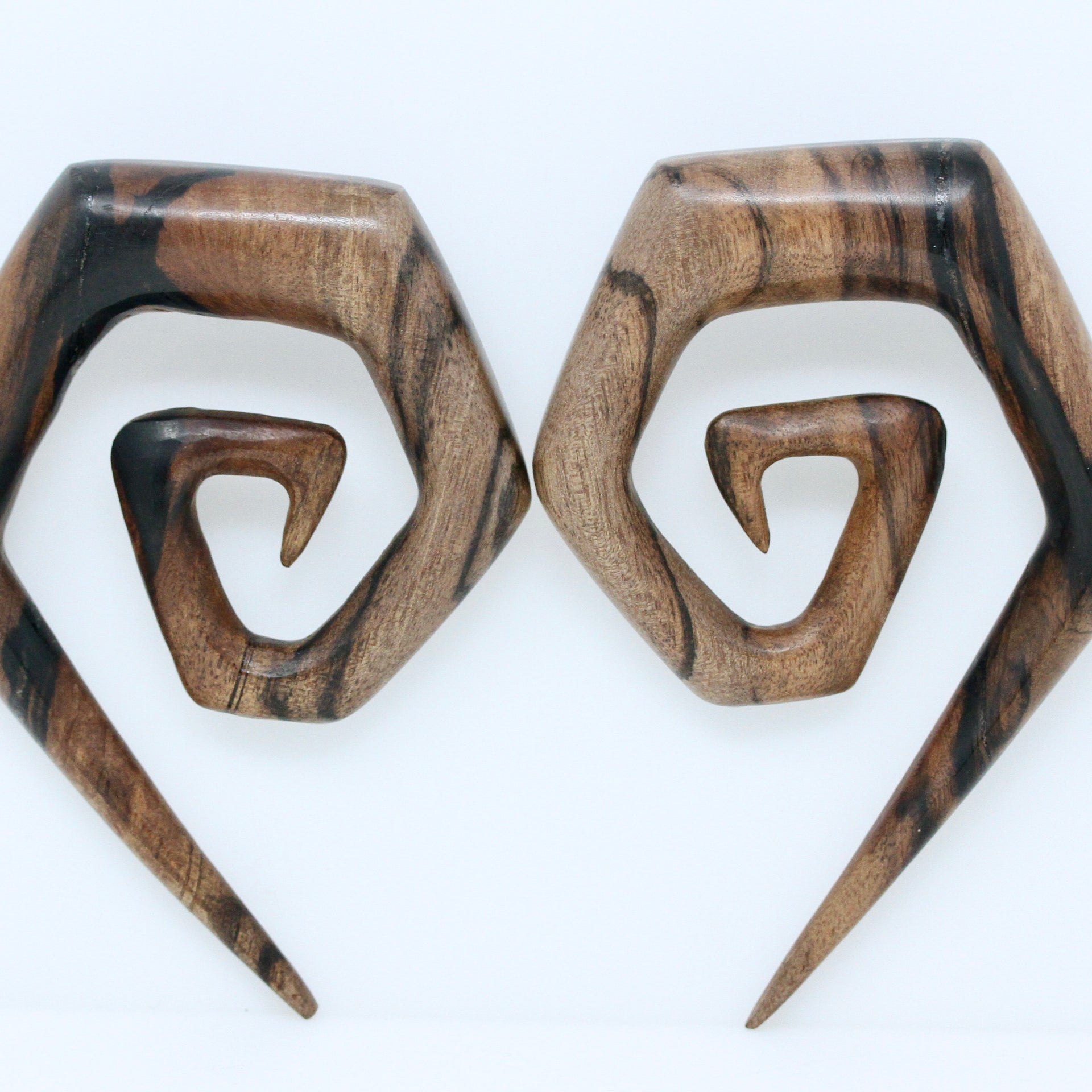 Areng Wood Stretched Ear Spirals (Pair) - F002