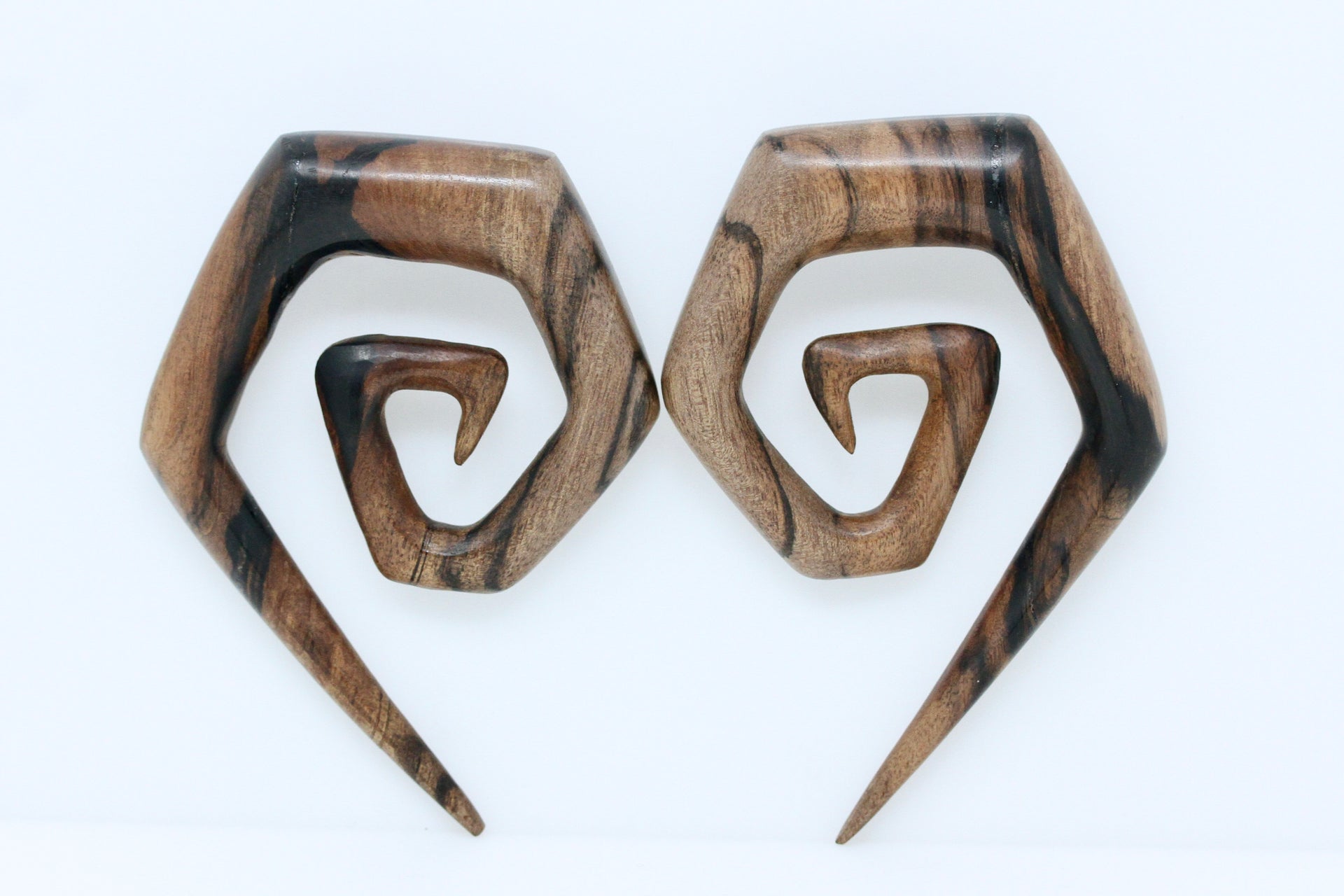 Areng Wood Stretched Ear Spirals (Pair)