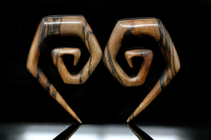 Areng Wood Stretched Ear Spirals (Pair) - F002