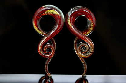 Glass Lava Twisters (5mm - 12mm) (Pair) - G009