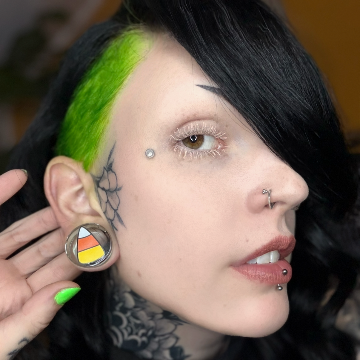 Candy Corn Glass Plugs (Pair) - G039
