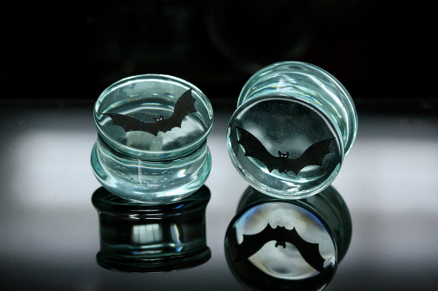 Bat Glass Plugs (Pair) - G042