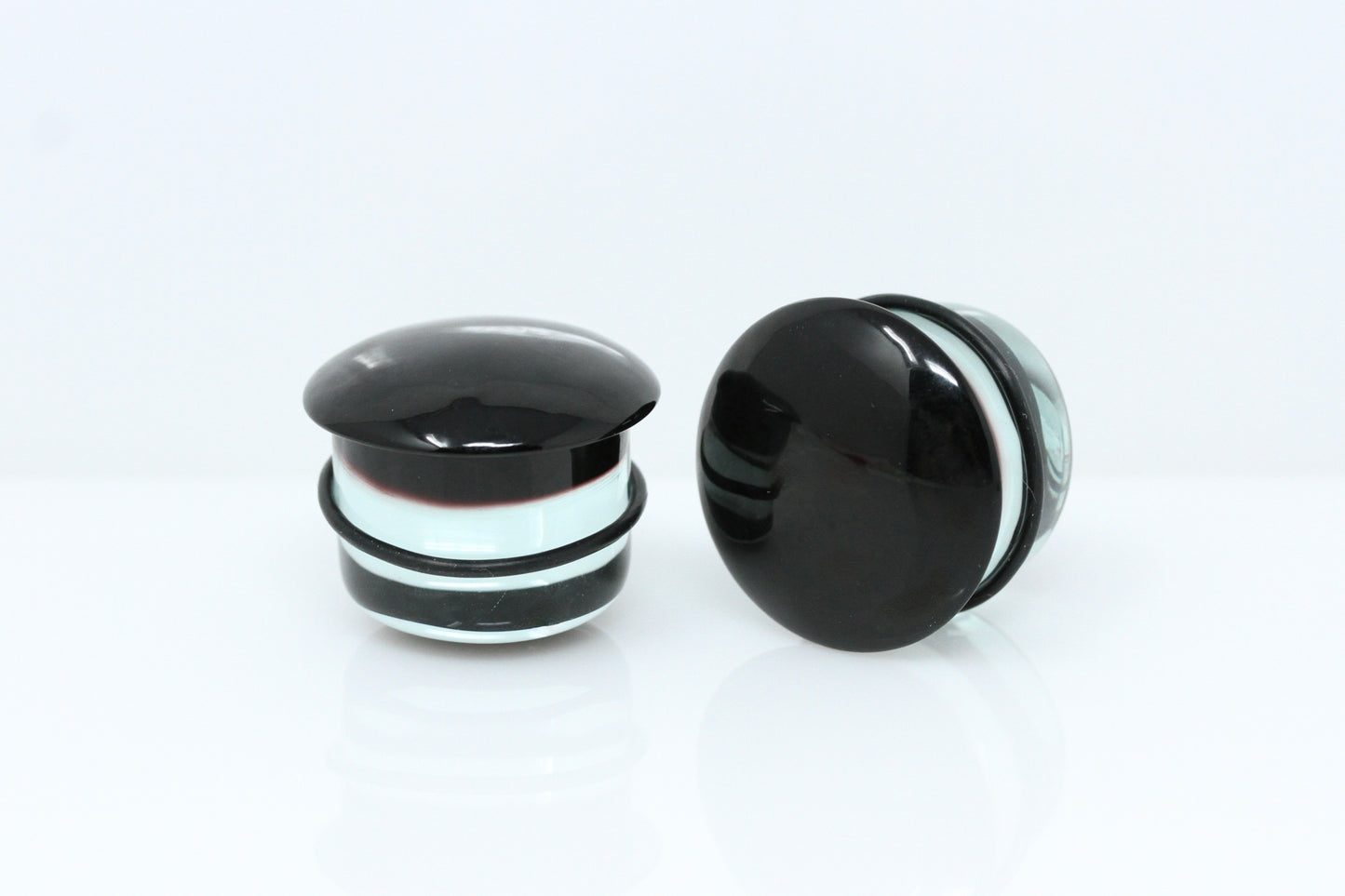 Black Hole Glass Single Flare Plugs for stretched ears (Pair) - G074