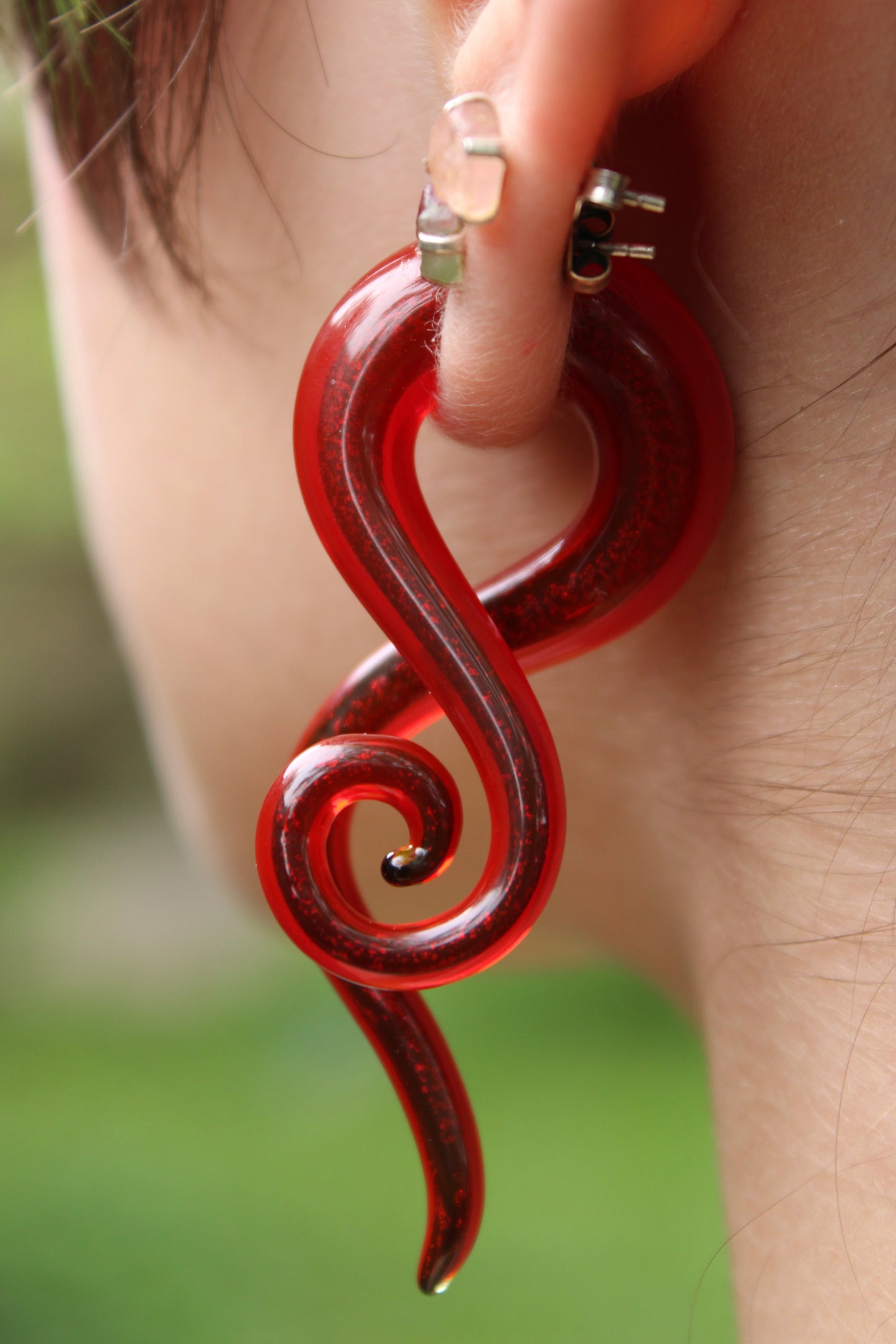 Queen of Hearts Glass Twisters (Pair) - G076