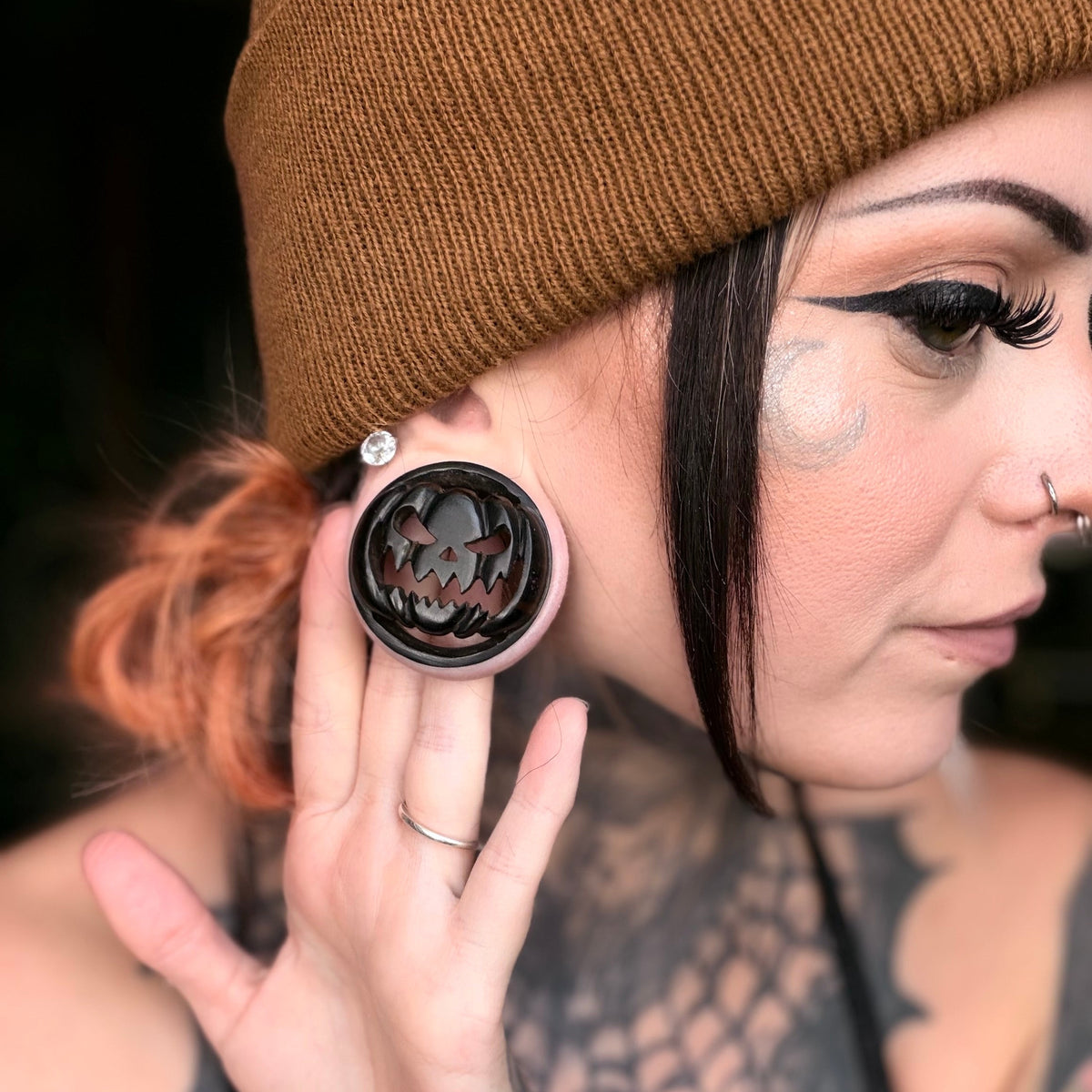 Rotten Pumpkin Plugs - Wooden Plugs (Pair) - PA144