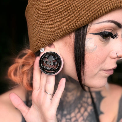 Rotten Pumpkin Plugs - Wooden Plugs (Pair) - PA144