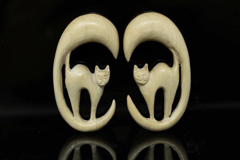 Ghost Cat Hangers - Crocodile Wood (Pair) - E017