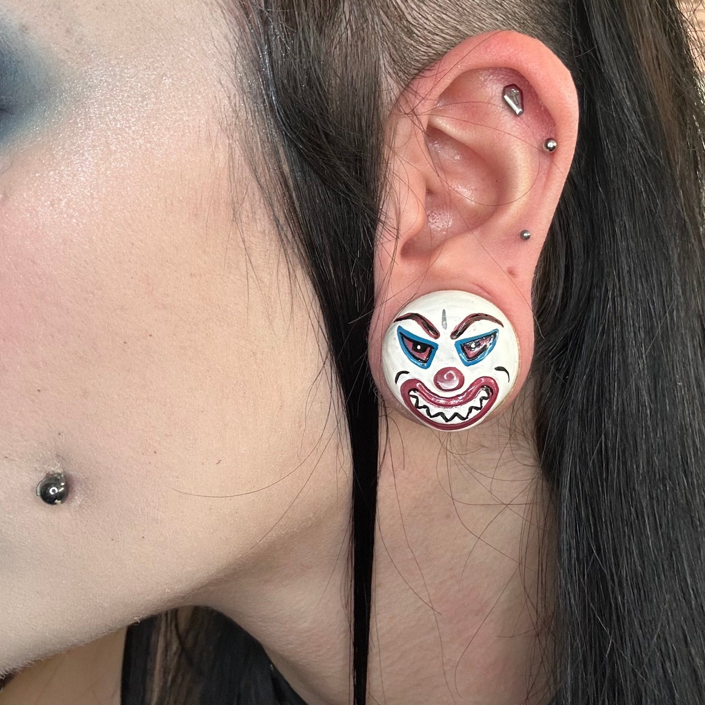 Punchy the Clown Plugs - Hand Carved and Painted (Pair) - PA159