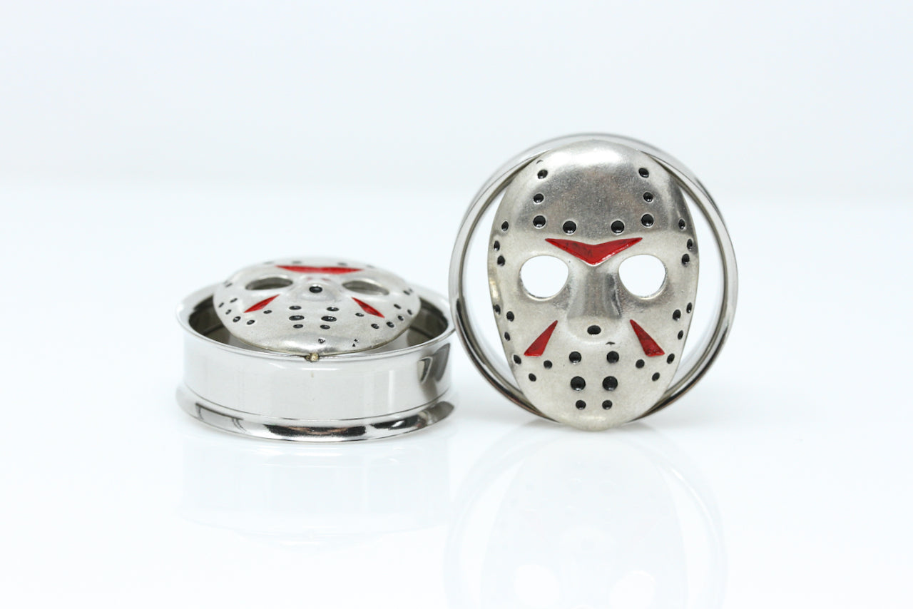 Jasons Hockey Mask Stainless Steel Plugs - PSS174