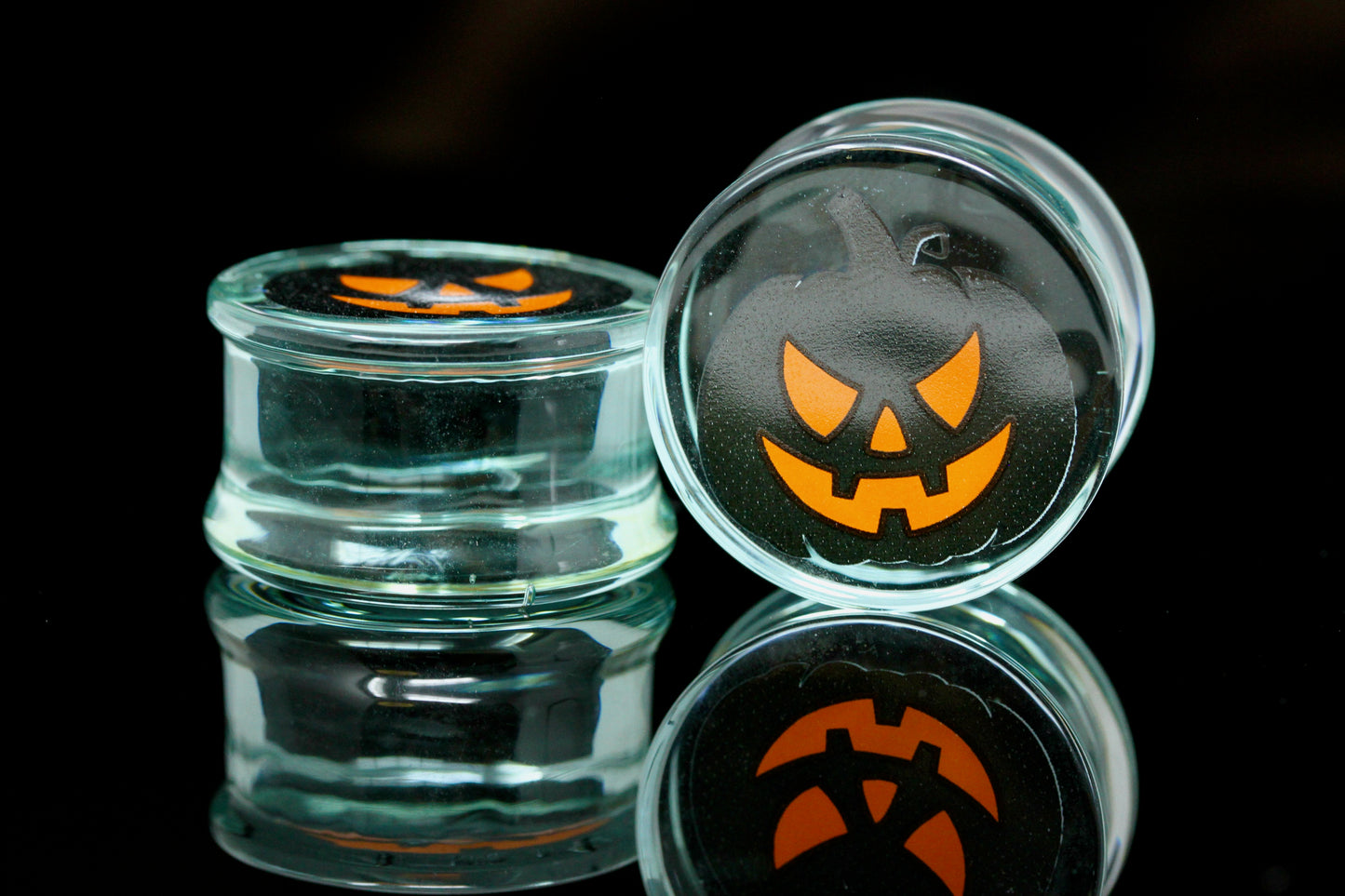 Glass Rotten Pumpkin Plugs (Pair) - G055