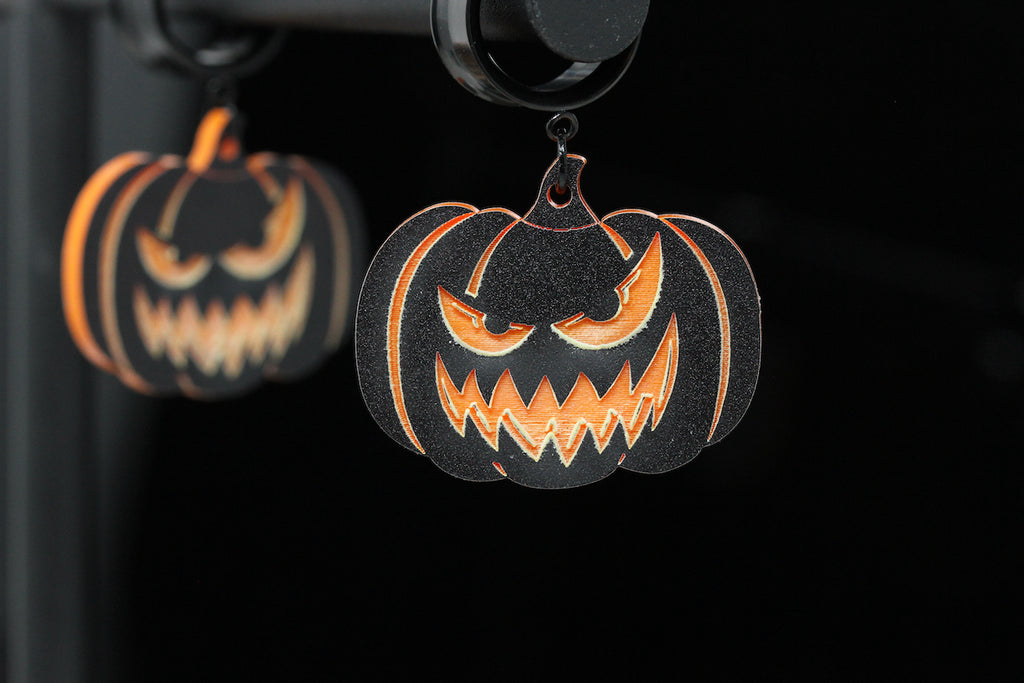 Rotten Pumpkin Stainless Steel Danglers - (Pair) - TF111