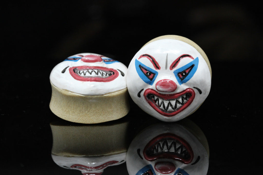 Punchy the Clown Plugs - Hand Carved and Painted (Pair) - PA159