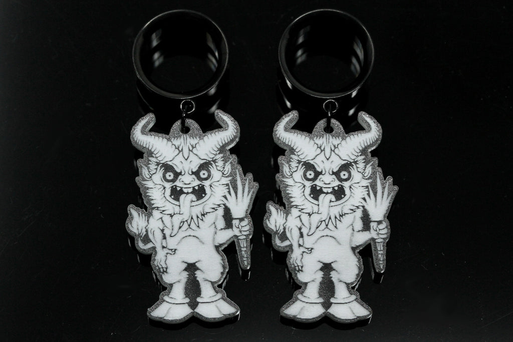 Krampus Stainless Steel Danglers - (Pair) - TF115