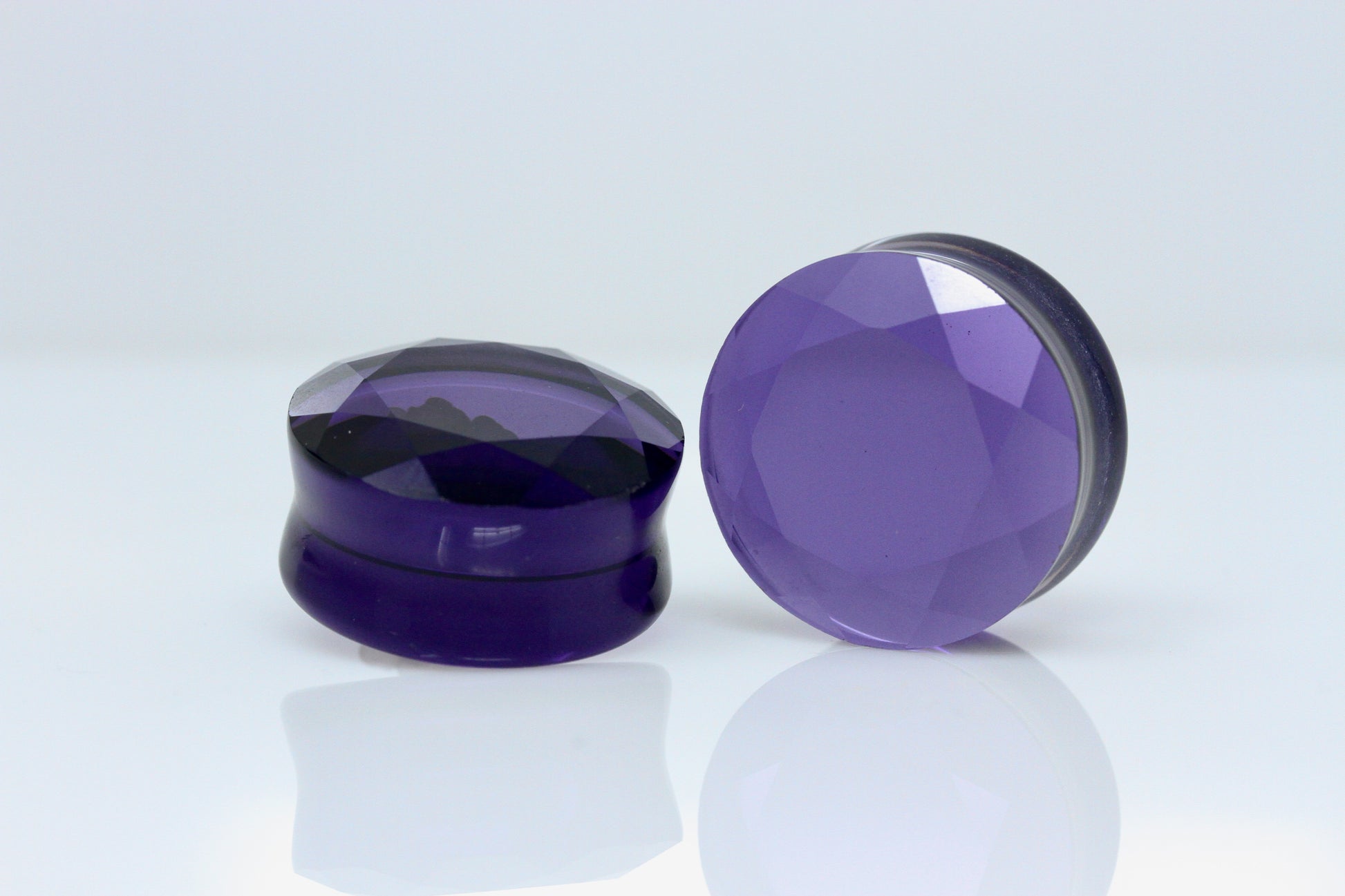 faceted cut glass plugs for stretched ears