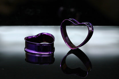 Purple Heart Stainless Steel Tunnels (Pair) - PSS139