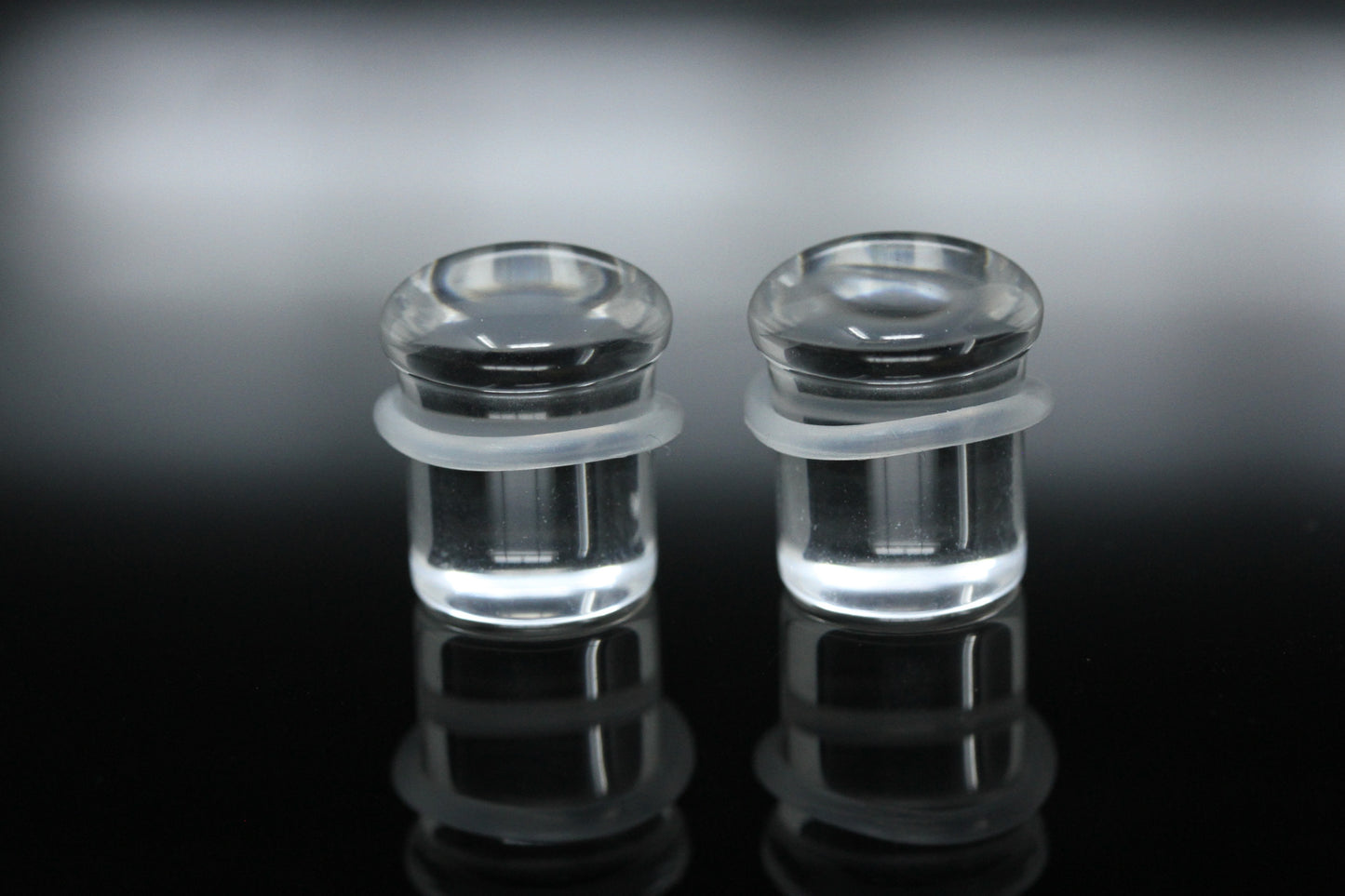 Clear Glass Single Flare Plugs (Pair) - PH170