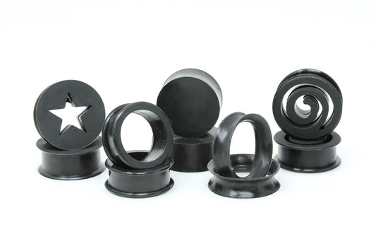 black silicone plug and tunnel 5 pack