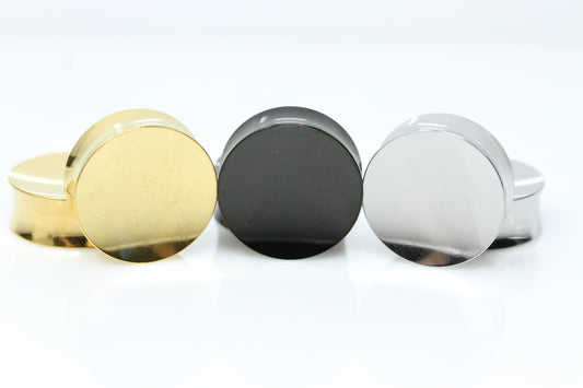 Concave Stainless Steel Plugs (Pair) - PSS265