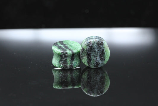 Zoisite Ruby Double Flare Plugs (Pair) - PH164