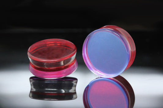 Royal Orchid Red / Purple Glass A/B Plugs - (Pair) - PH174
