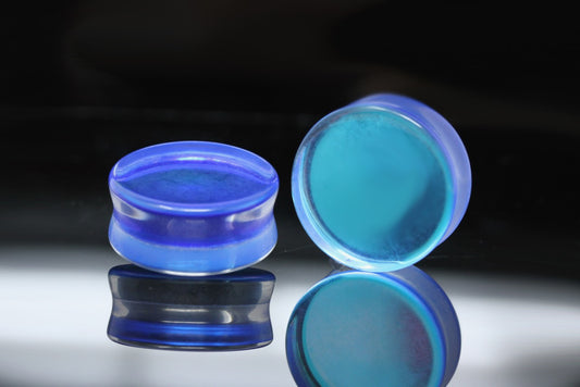 blue glass plugs