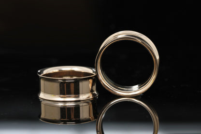 Rose Gold Stainless Steel Tunnels - Screw on Tunnel (Pair) - PSS217