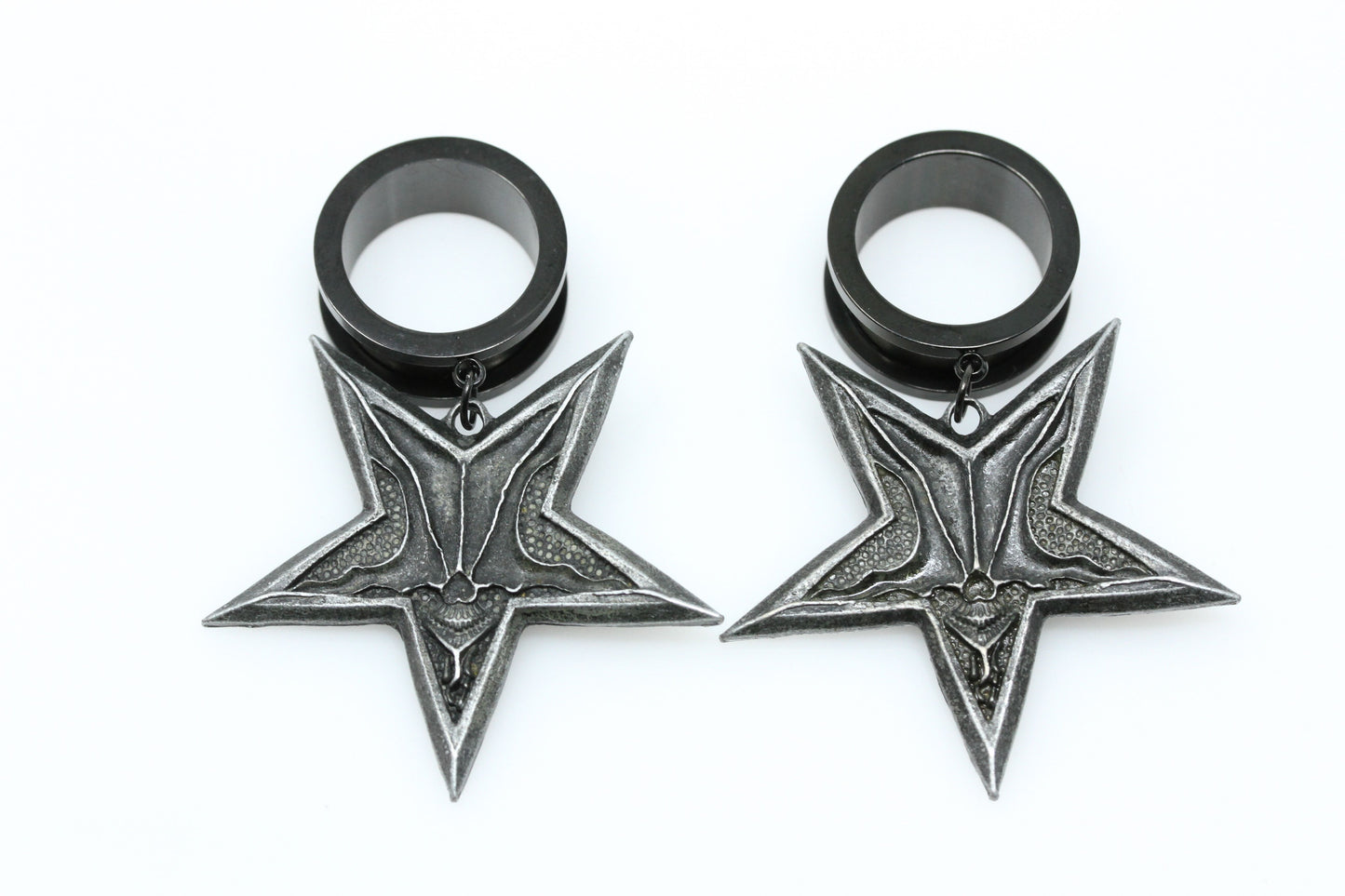 Baphomet Danglers - Screw on Tunnel (Pair) - PSS195