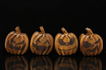 Wooden Pumpkin Puzzle Boxes