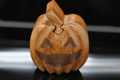 Wooden Pumpkin Puzzle Boxes