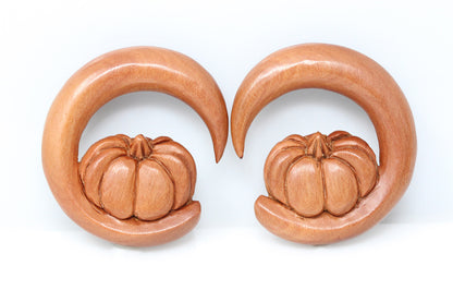 Wooden Pumpkin Spiral Hangers (Pair) - A079