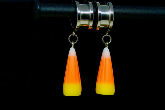 Candy Corn Danglers - Screw on Tunnel (Pair) - TF127