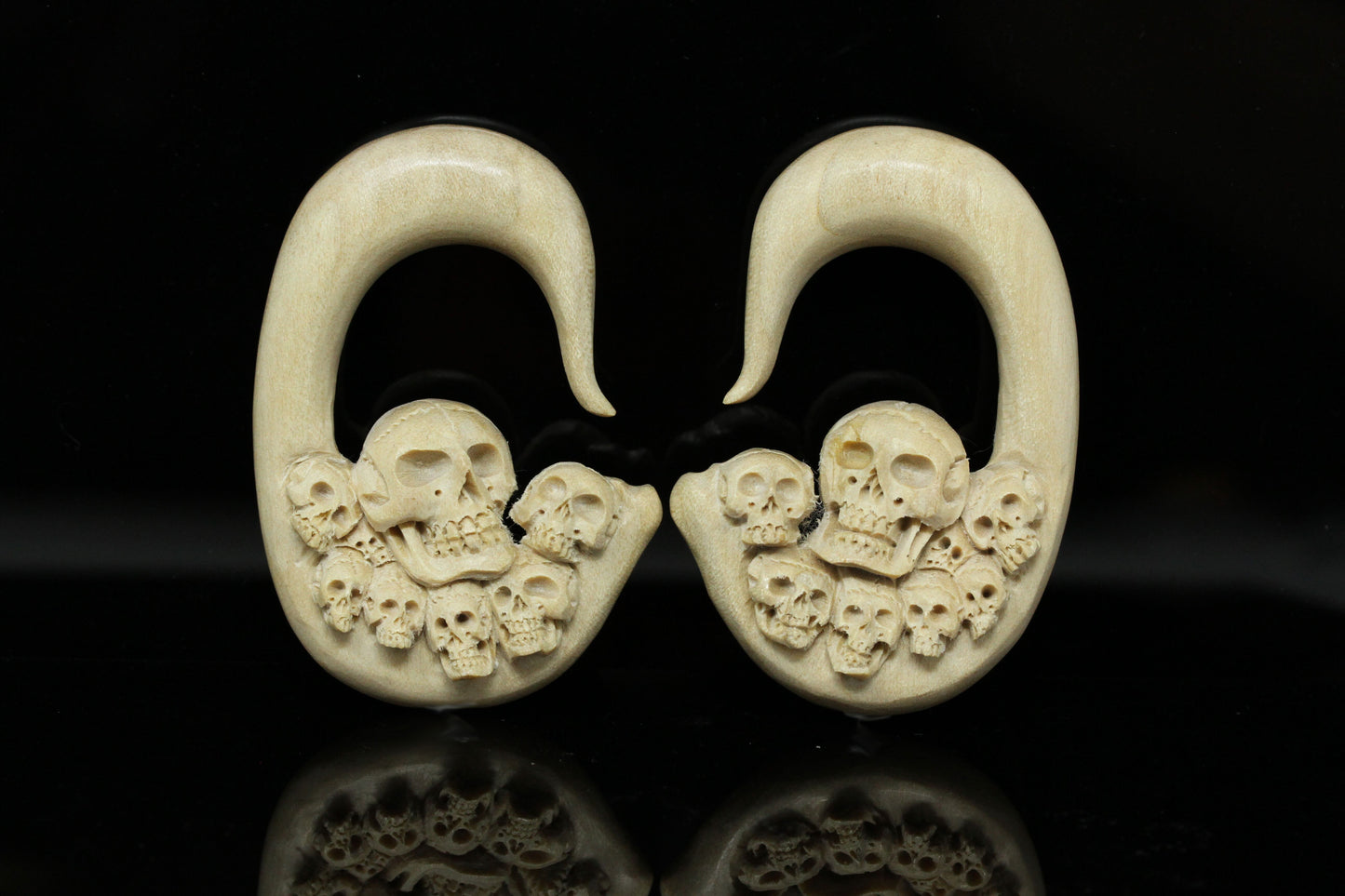 Wood Skull Hangers (Pair) - E018