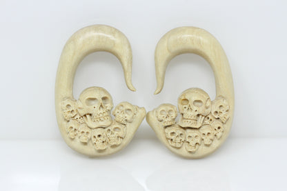 Wood Skull Hangers (Pair) - E018