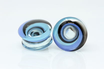 blue and black swirl gauges